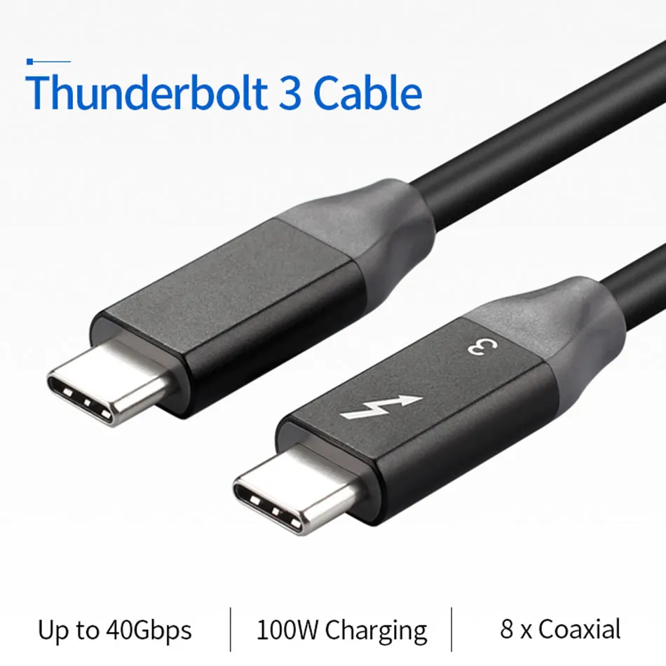 0.9m USB-C to USB-C PD 100W Fast Charging Cable USB3.1 Thunderbolt 3 40Gbps Cord for MacBook Pro/iPad Pro