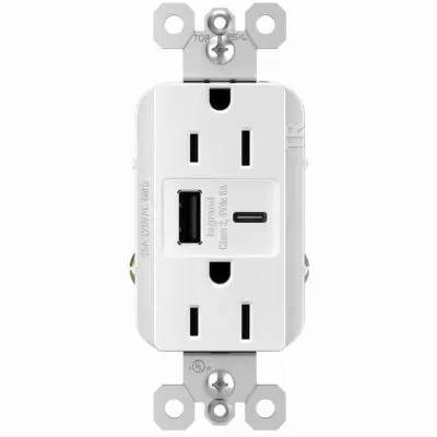 15A WHT A/C USB Outlet