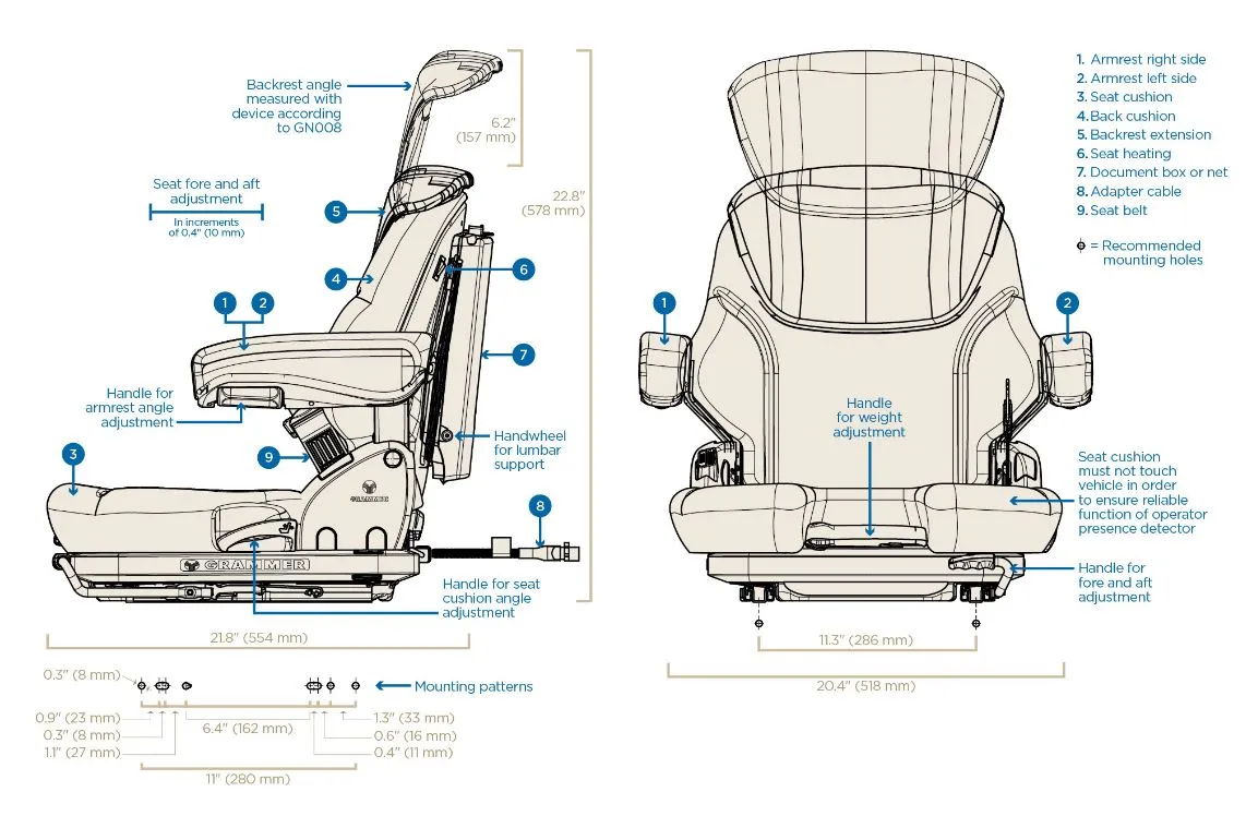 2019  UniCarriers/Nissan Forklift Replacement Suspension Seat