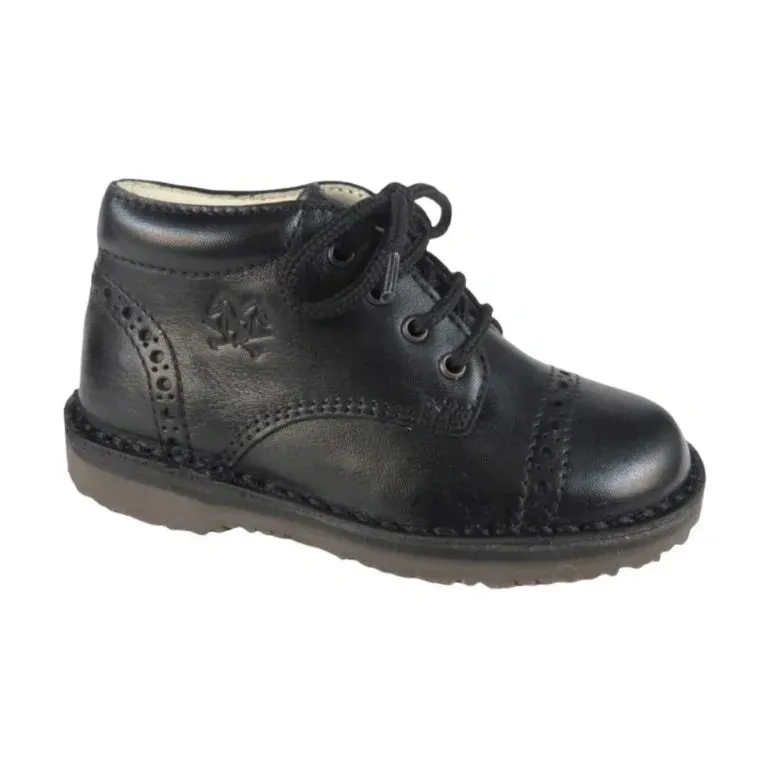 525 - Black Soft Leather Lace for Toddler/Boy/Girl by London Kids