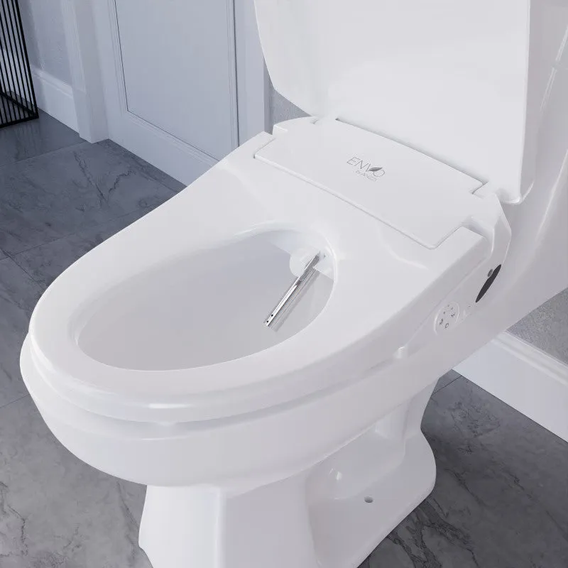 ANZZI Shore Smart Electric Bidet Toilet Seat for Elongated Toilets with Remote Control, Soft Close, and Heated Seat in White