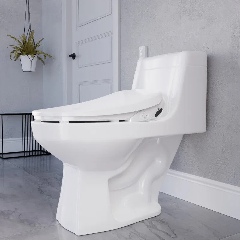 ANZZI Shore Smart Electric Bidet Toilet Seat for Elongated Toilets with Remote Control, Soft Close, and Heated Seat in White