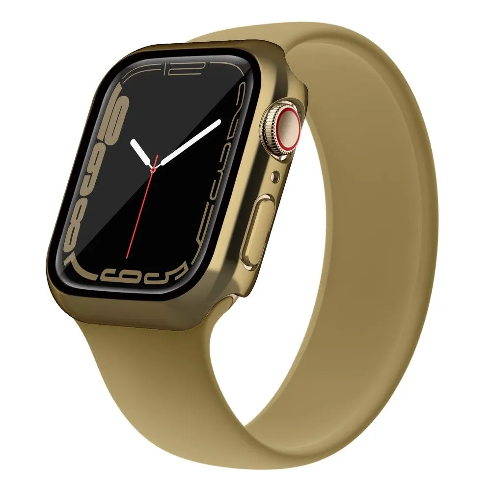 Apple Watch (45mm) electroplating cover with tempered glass - Gold