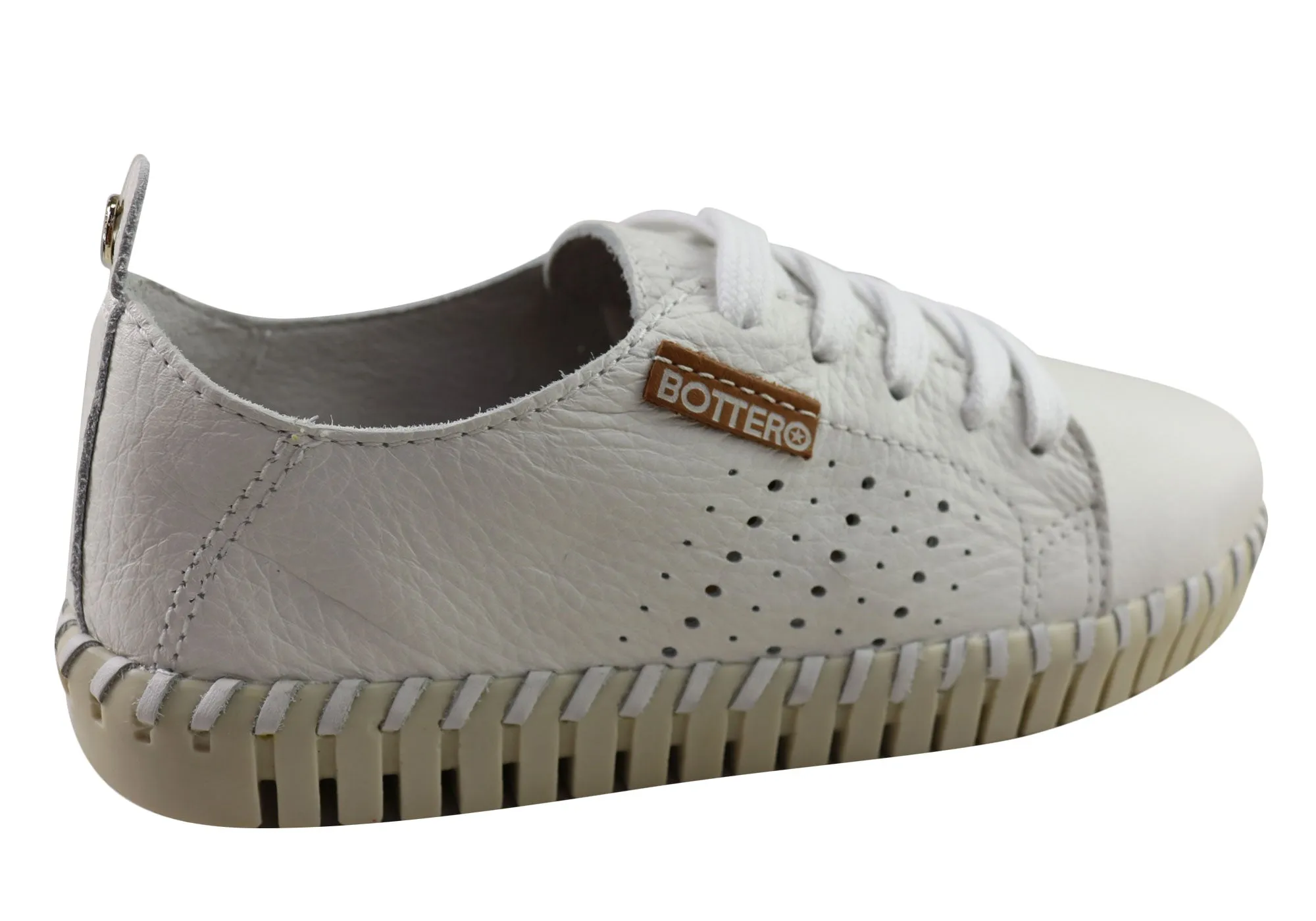 Bottero Bianca Womens Comfortable Leather Casual Shoes Made In Brazil