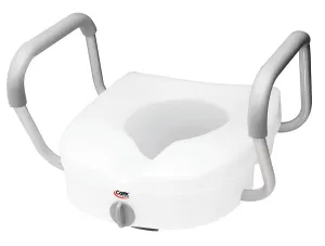 Carex E-Z Lock Raised Toilet Seat W/ Adjustable Armrests