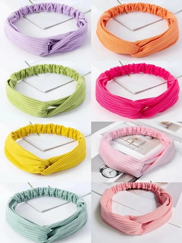 Casual Simple Style Stripe Solid Color Cloth Stripe Hair Band