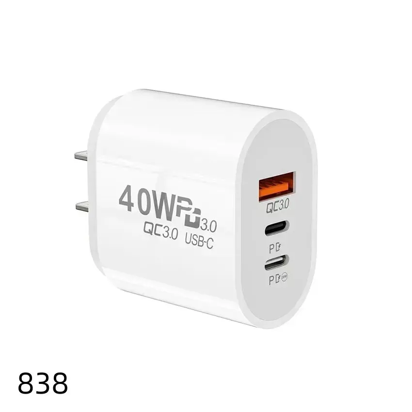 Charger Cable #255 = fast charger3 Ports Type c, lighting, USB-A PD Wall Charger Power Adapters   TYPE C CABLE