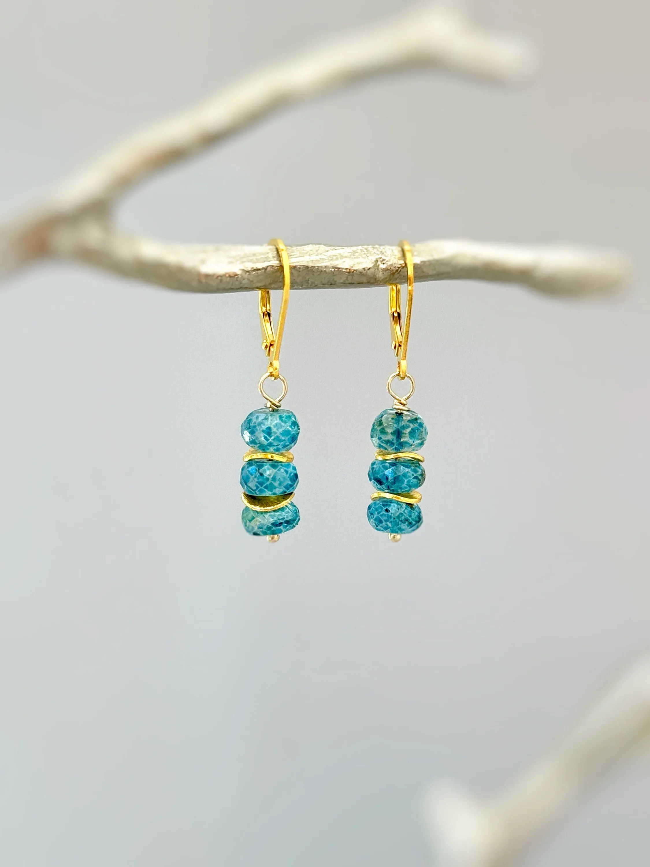 Dainty London Blue Topaz earrings dangle