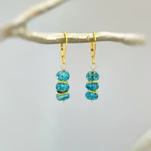 Dainty London Blue Topaz earrings dangle