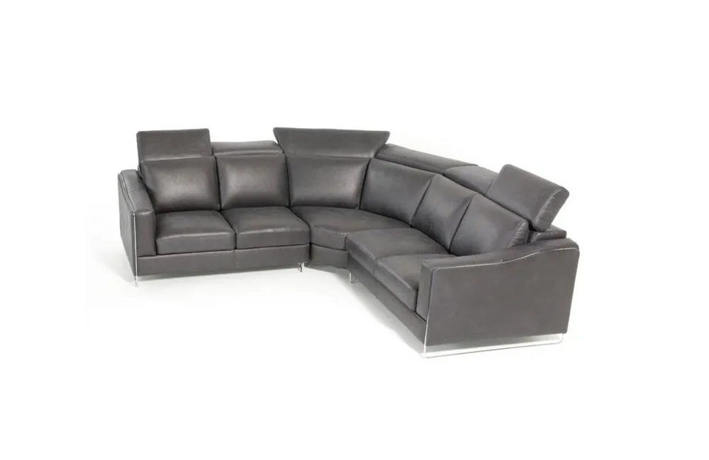 Ethan Modern Black Leather Sectional Sofa