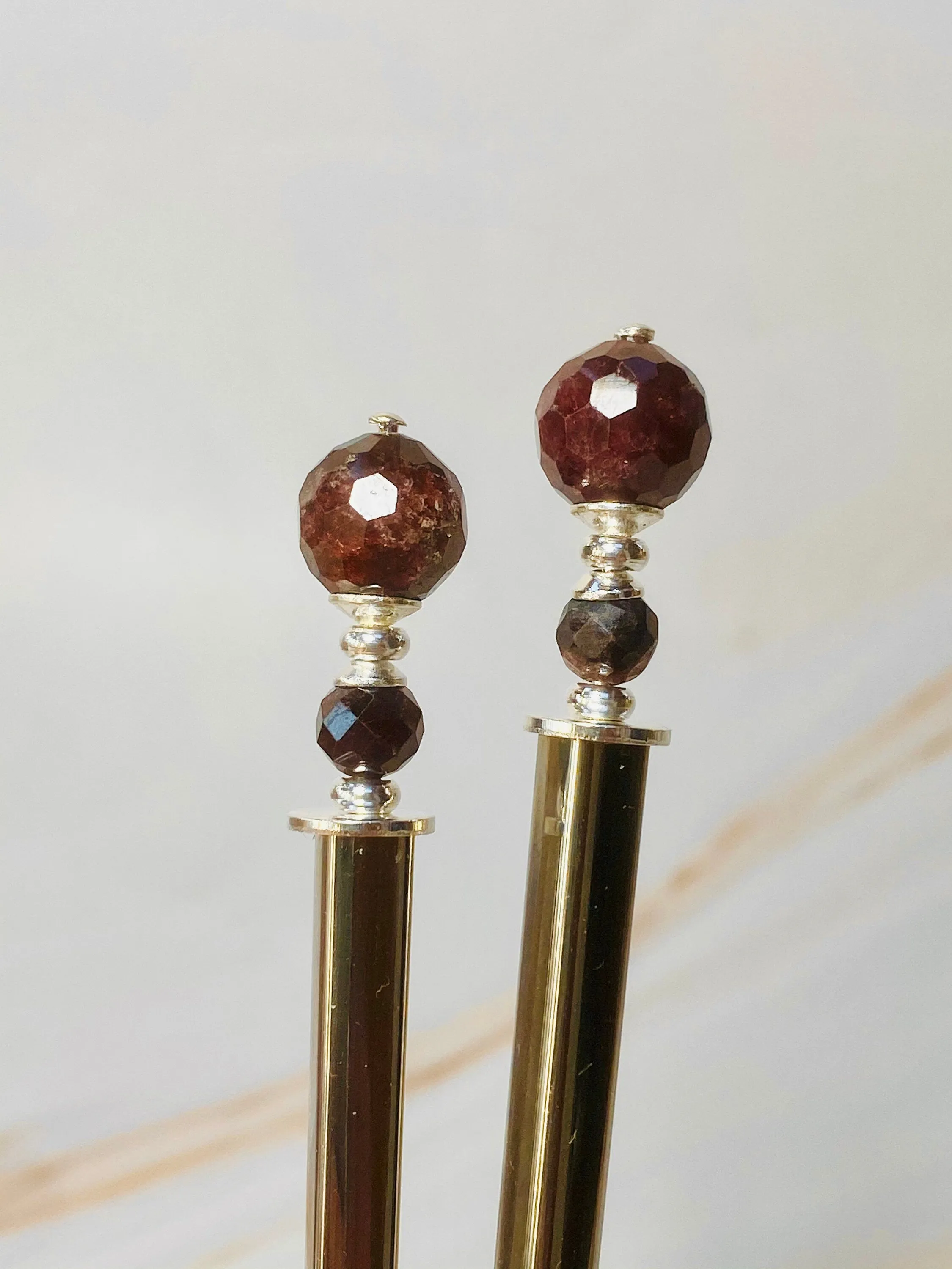 Garnet  Hair Sticks Gemstone hair pins for women