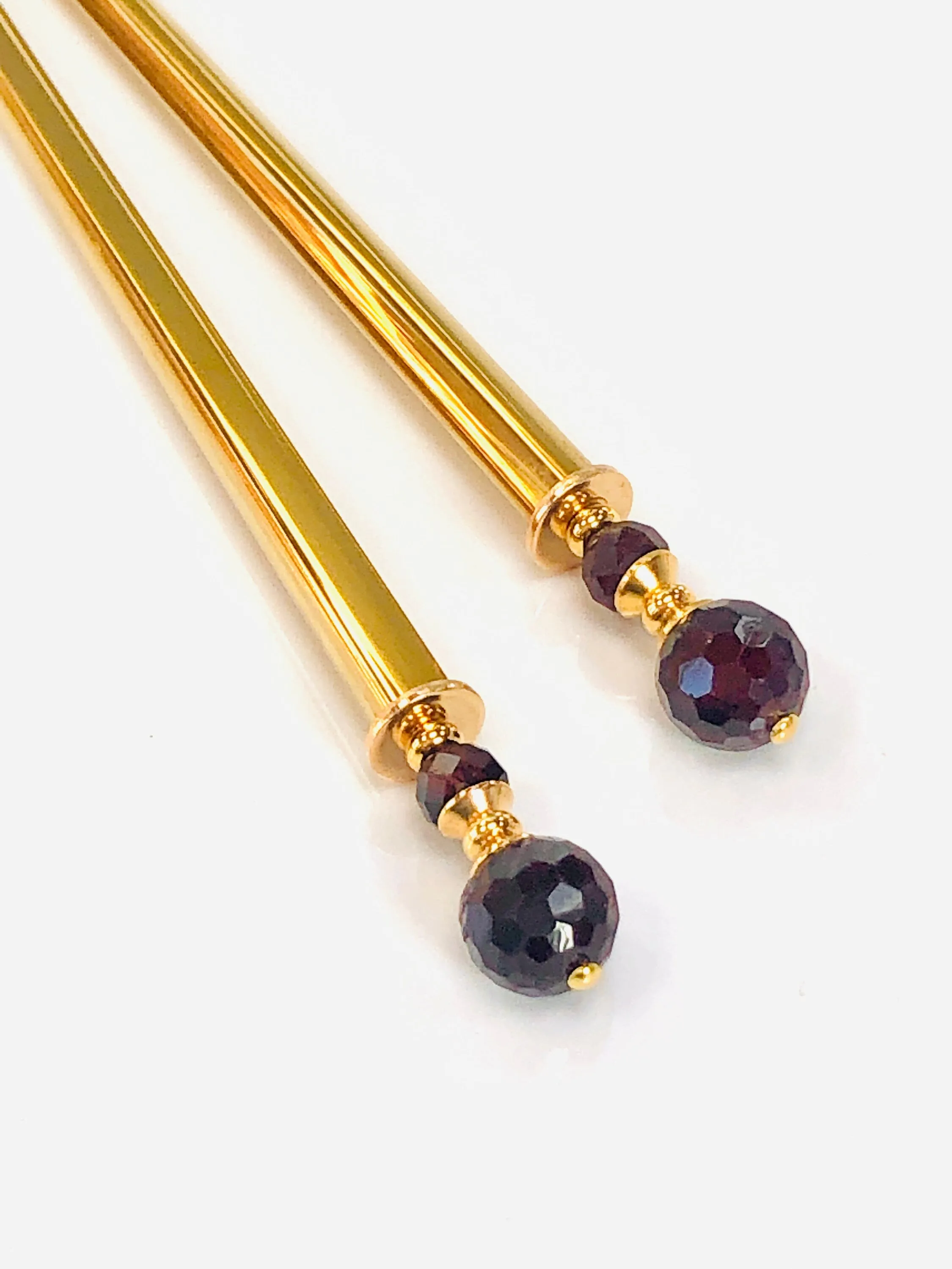 Garnet  Hair Sticks Gemstone hair pins for women