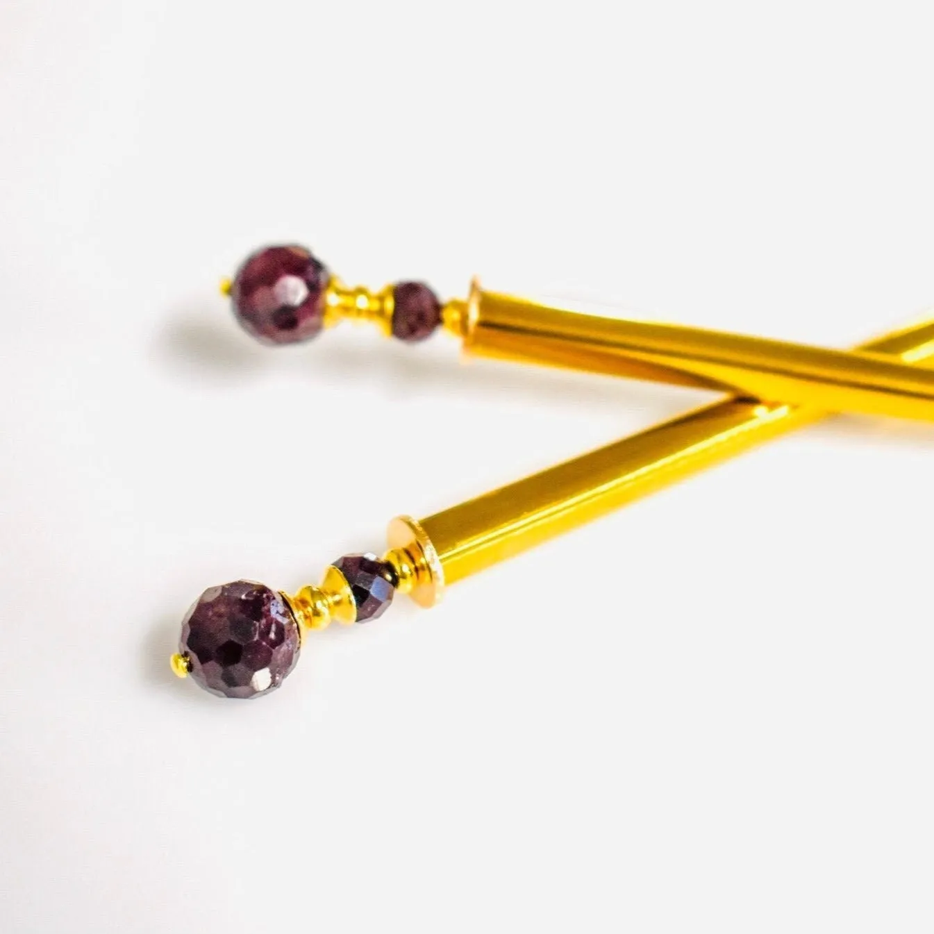 Garnet  Hair Sticks Gemstone hair pins for women