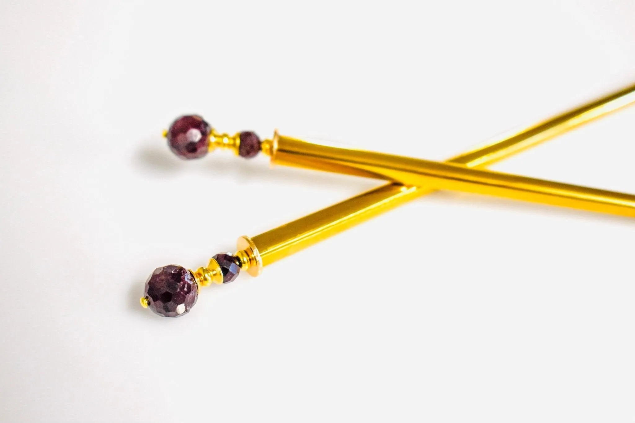 Garnet  Hair Sticks Gemstone hair pins for women