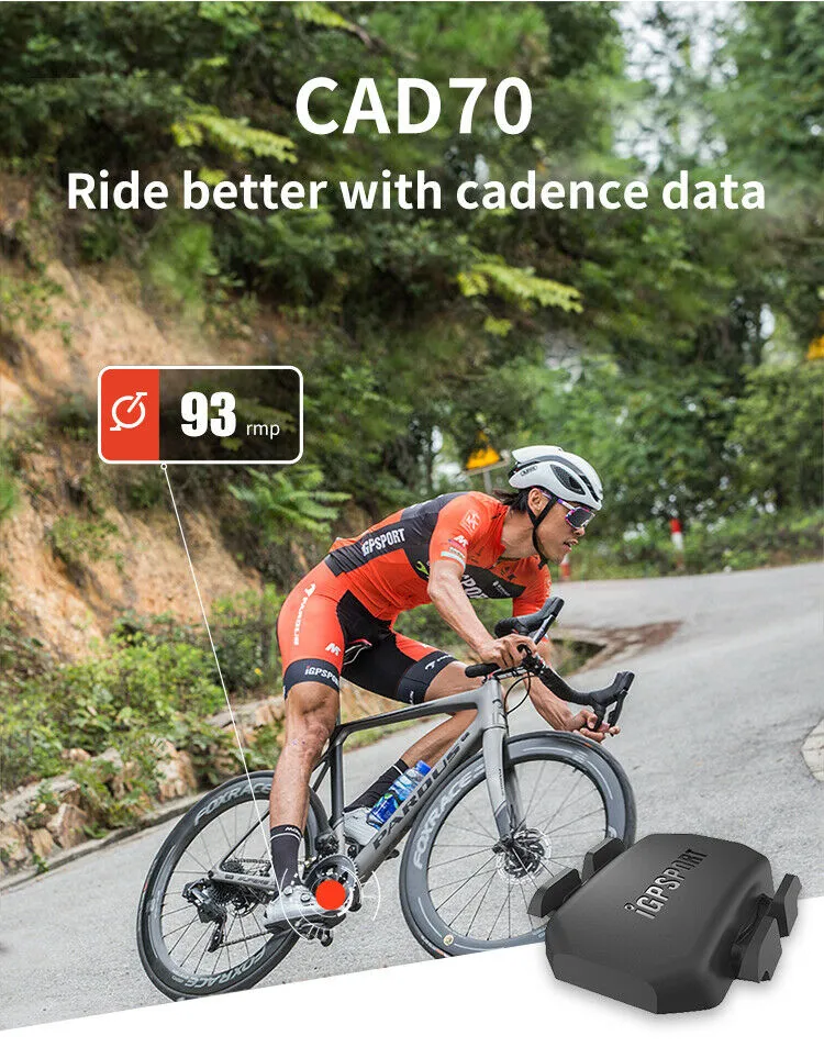 iGPSPORT CAD70 Waterproof Cycling Cadence Sensor, Black (CAD70)