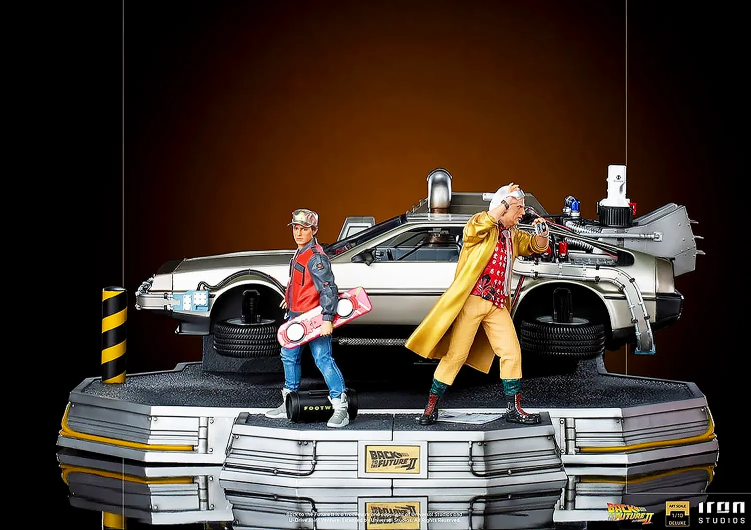 IRON STUDIOS DELOREAN FULL SET DELUXE ‚ BACK TO THE FUTURE PART II ART SCALE 1/10 - UNBTTF51021-10