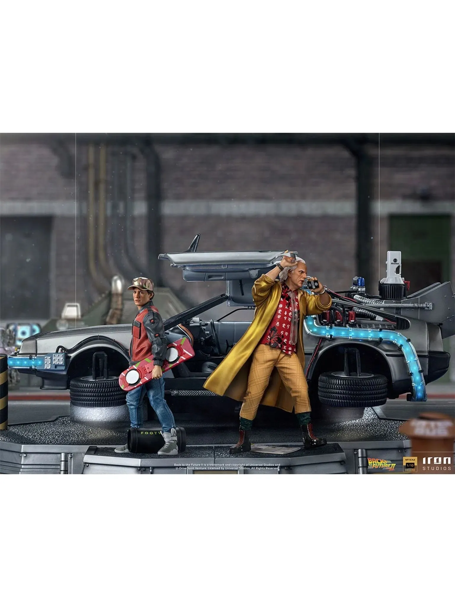 IRON STUDIOS DELOREAN FULL SET DELUXE ‚ BACK TO THE FUTURE PART II ART SCALE 1/10 - UNBTTF51021-10