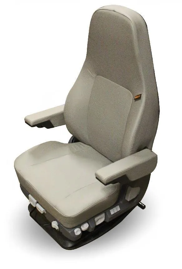 ISRI 5030/880 Premium Truck Seat in Gray Genuine Leather with Heat, Cooling, Swivel & Dual Arms - P/N 86774-128