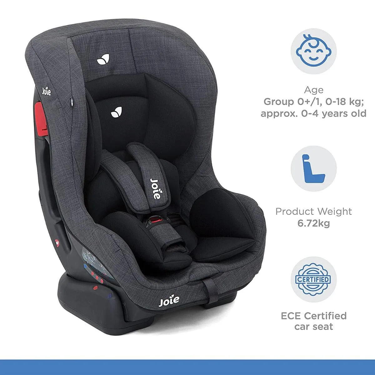 Joie Tilt Car Seat Navy Blazer - Front & Rear Faces Rearward Car Seat For Ages 0-4 Years