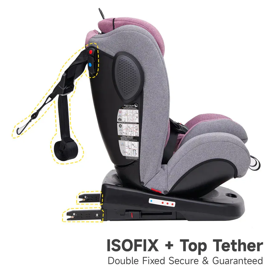 Jovikids Angel ISOFIX Rotating Carseat 360° Group 0/1/2/3 (Pink)