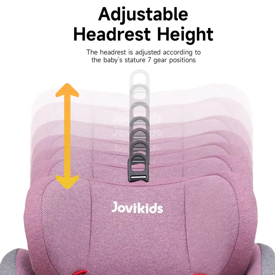 Jovikids Angel ISOFIX Rotating Carseat 360° Group 0/1/2/3 (Pink)