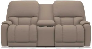 La-Z-Boy Greyson Cashmere Power Reclining Loveseat with Headrest And Console