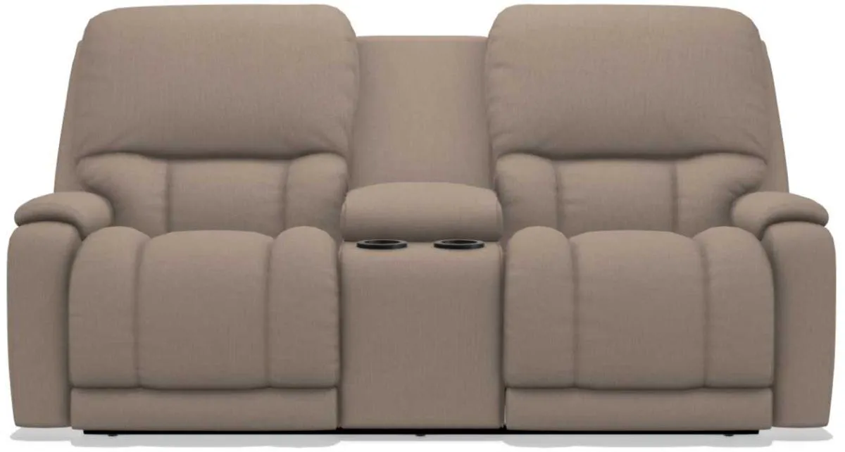 La-Z-Boy Greyson Cashmere Power Reclining Loveseat with Headrest And Console