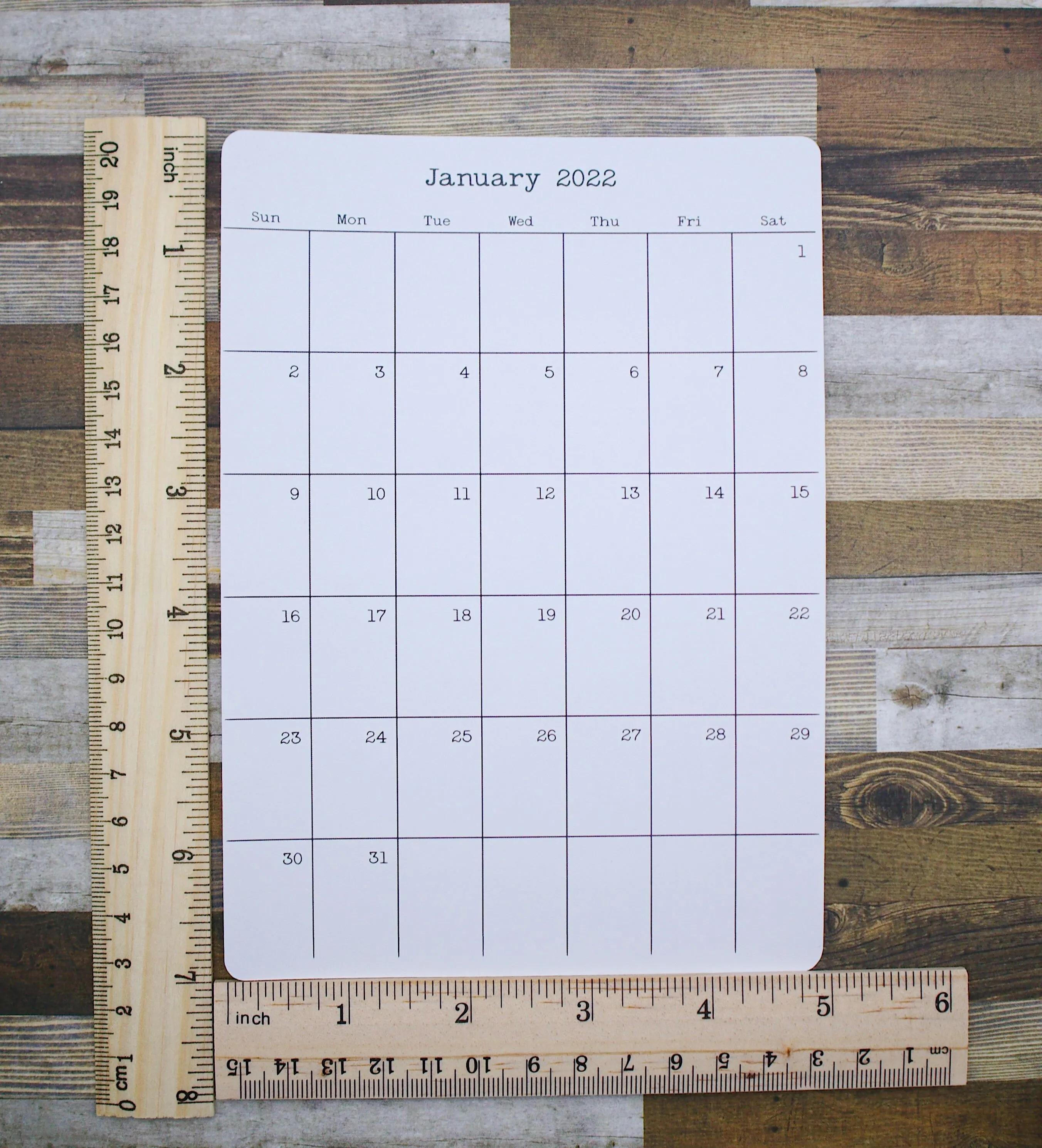 Large Monthly Calendar Stickers