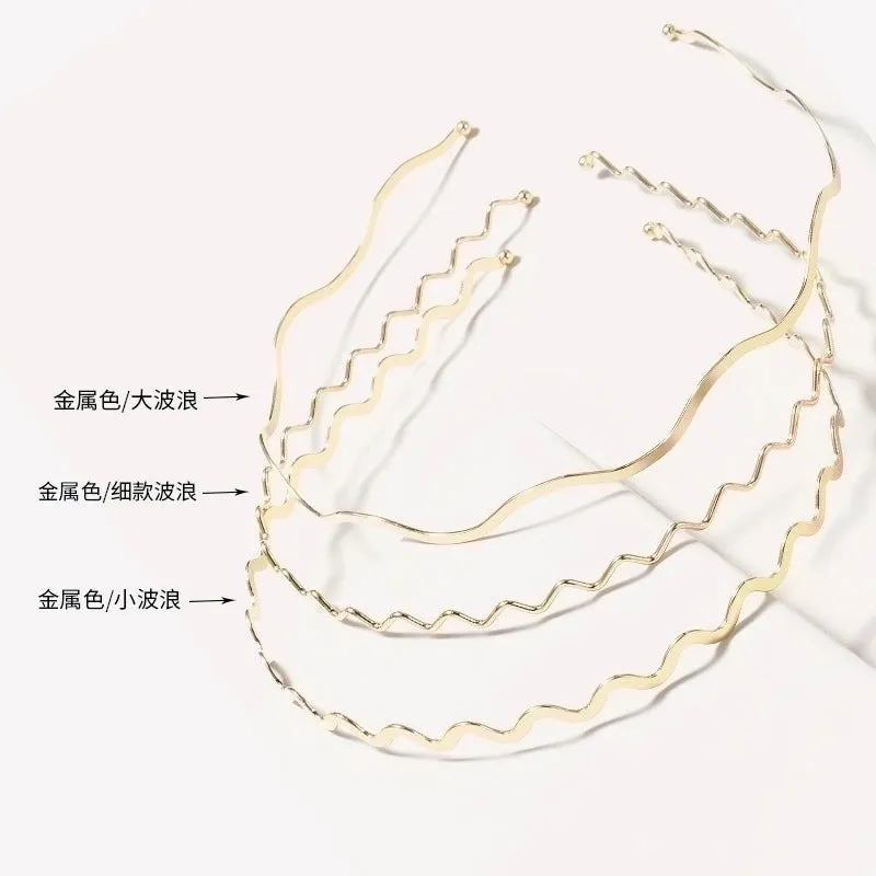 Metal Wave Thin Hair Hoop Golde  Simple   Headband