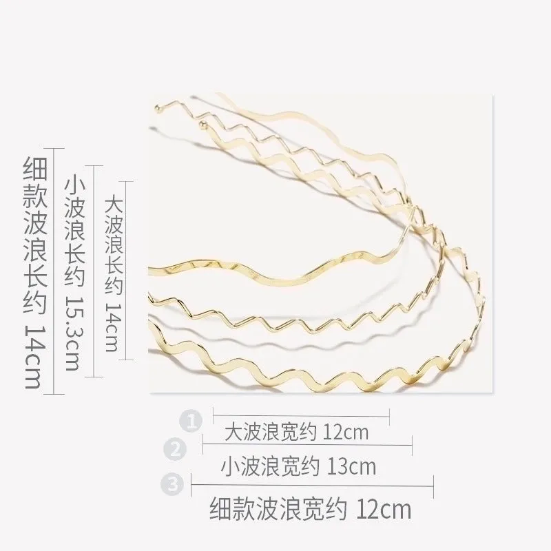 Metal Wave Thin Hair Hoop Golde  Simple   Headband