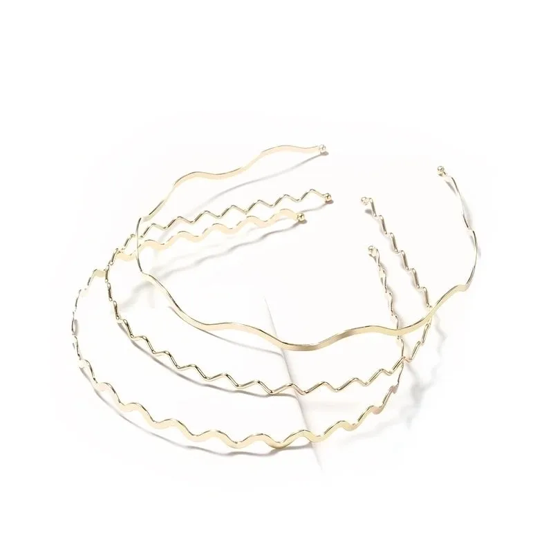 Metal Wave Thin Hair Hoop Golde  Simple   Headband