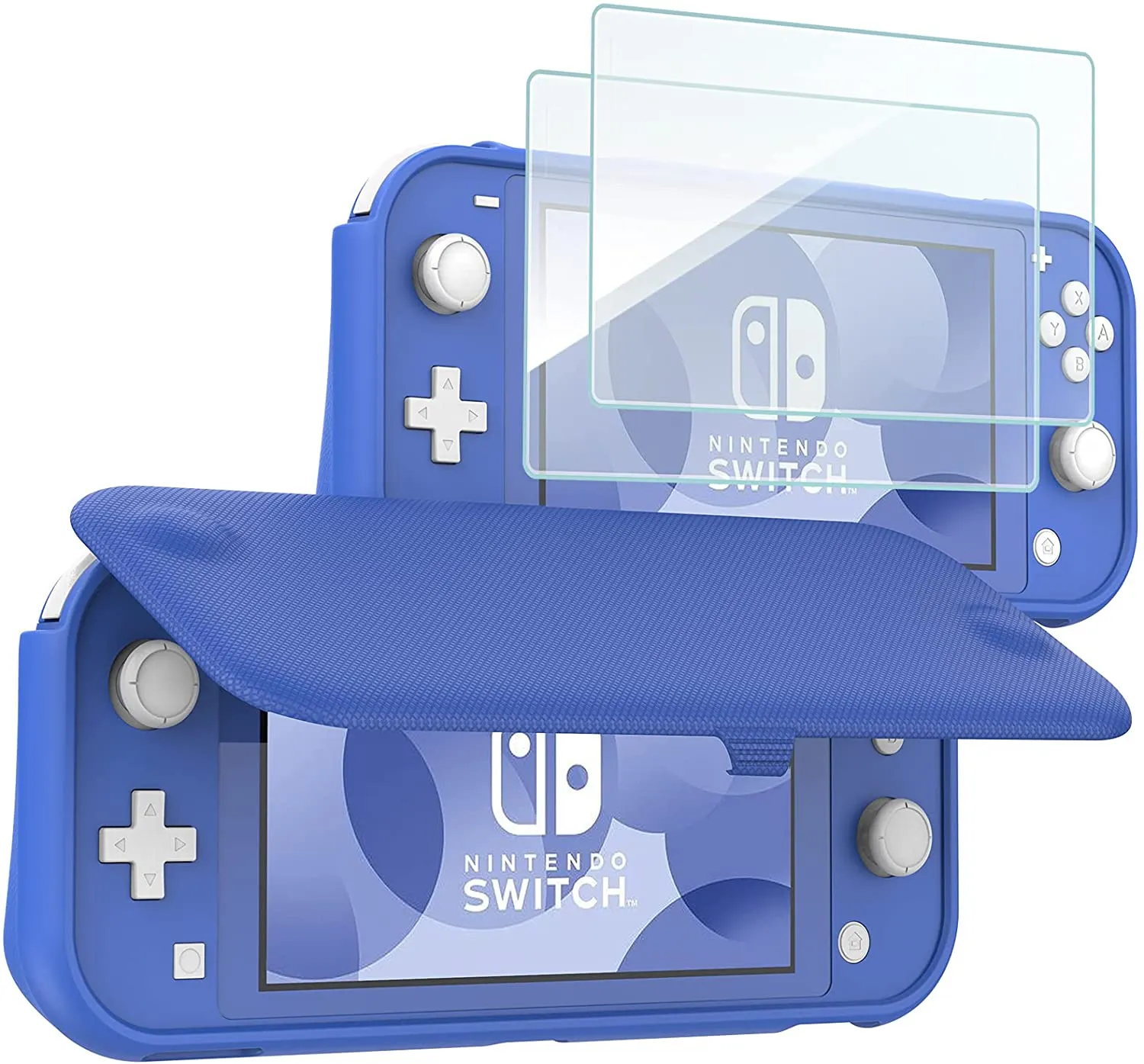 Nintendo Switch Lite Flip Cover Case with 2 Pack Tempered Glass Screen Protectors | ProCase