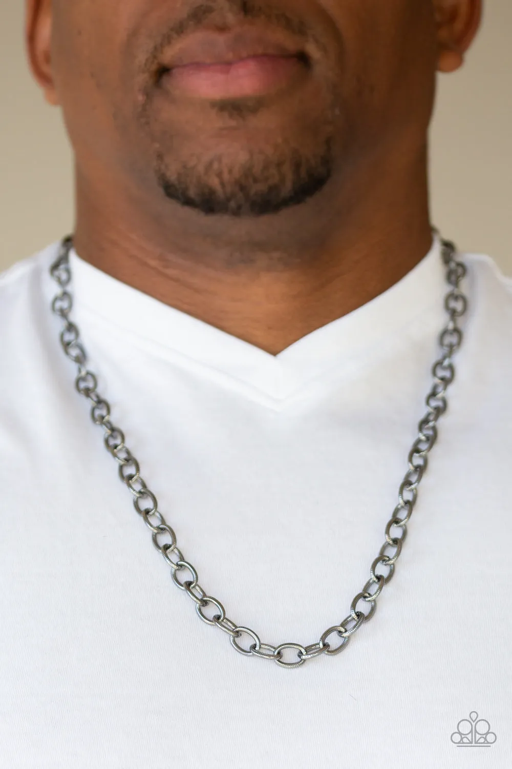 Paparazzi Courtside Seats Black Men's Necklace