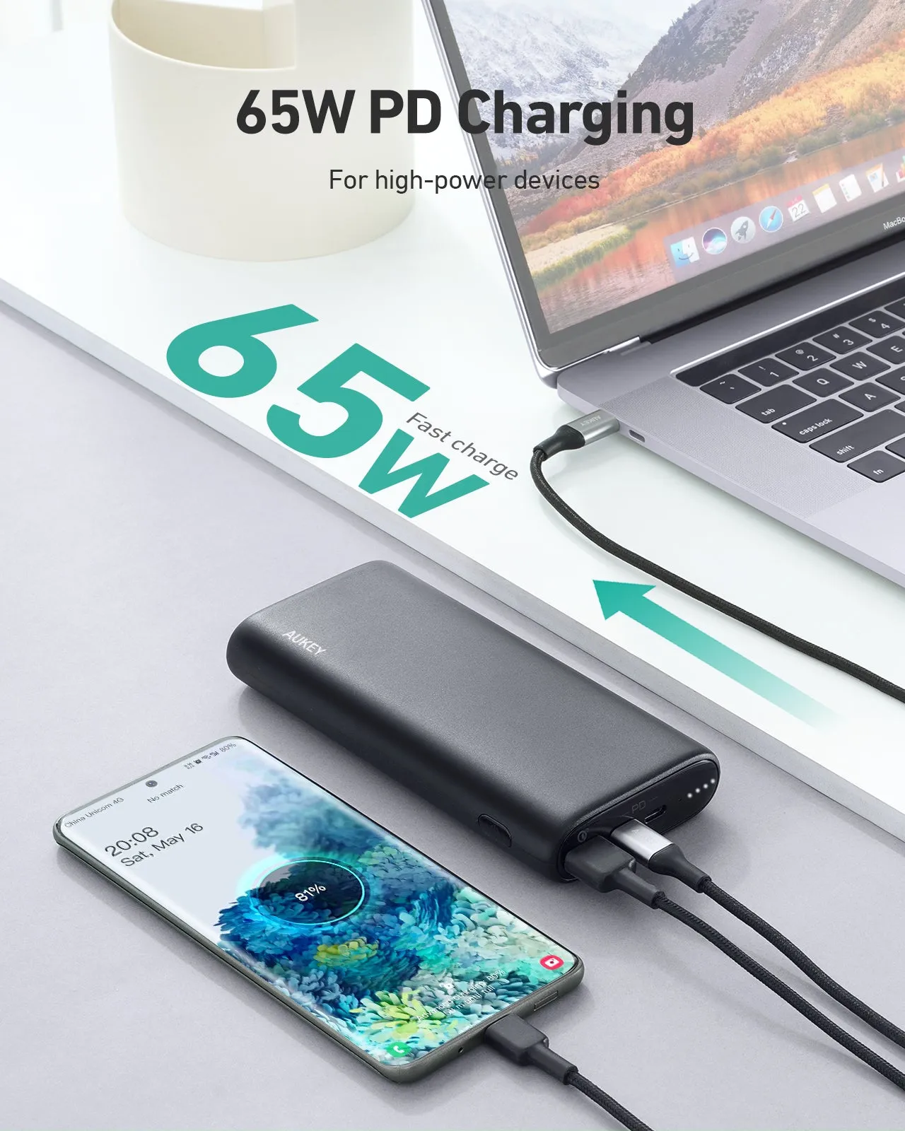 PB-Y37 20,000mAh 65W PD Powerbank Fast Charge