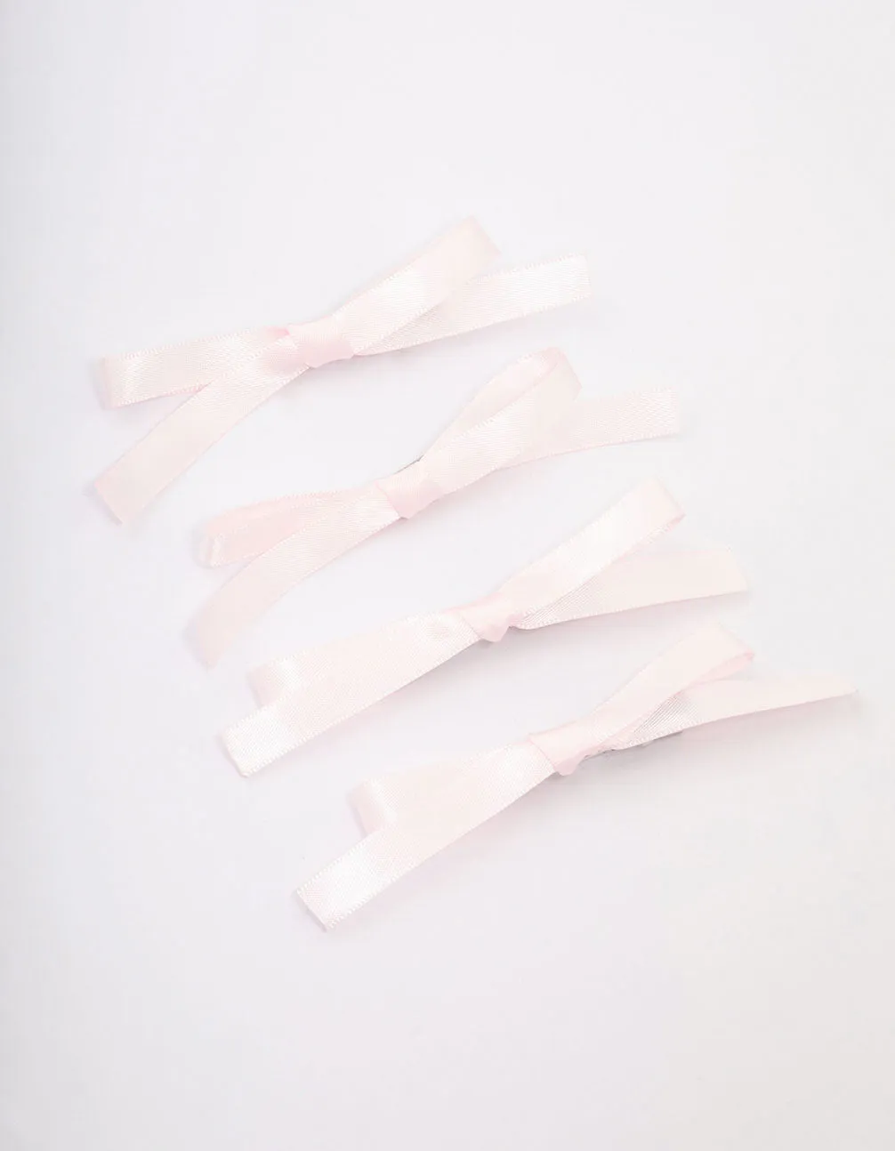 Pink Simple Hair Bows 4-Pack