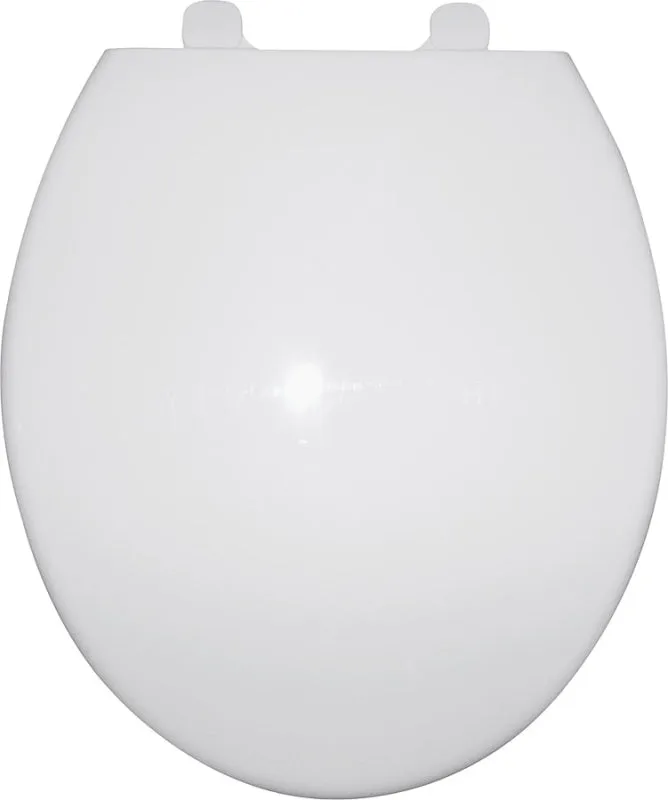 ProSource Q-328-WH Toilet Seat, Round, Polypropylene, White, Plastic Hinge :EA: QUANTITY: 1