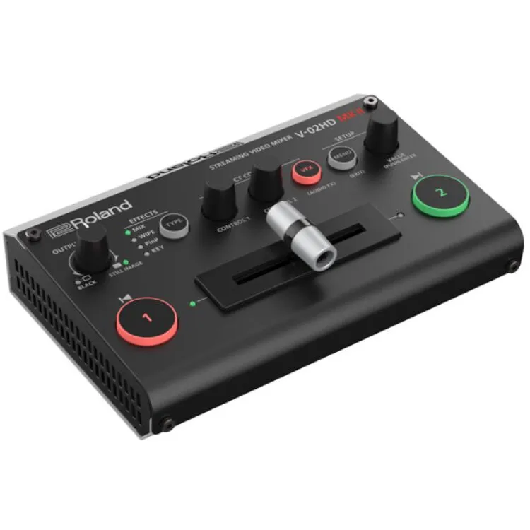 Roland V-02 HD MK II Switcher Includes Single Camera PTZ   HDMI 2.0 1 x 2 Splitter   HDA-815 8K Ultra-High Speed HDMI Cable   USB Cable Bundle