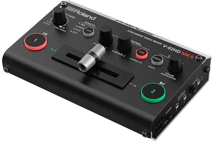 Roland V-02 HD MK II Switcher Includes Single Camera PTZ   HDMI 2.0 1 x 2 Splitter   HDA-815 8K Ultra-High Speed HDMI Cable   USB Cable Bundle