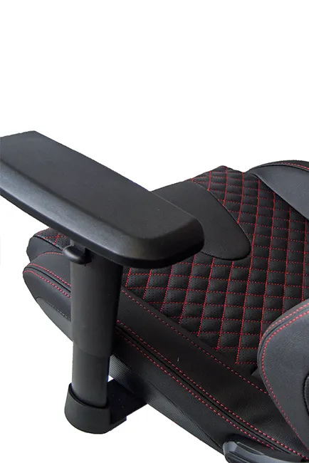 RS Racing Style Seat Black Leatherette Carbon Fiber with Red Diamond Stitching Premium Office/Gaming Chair