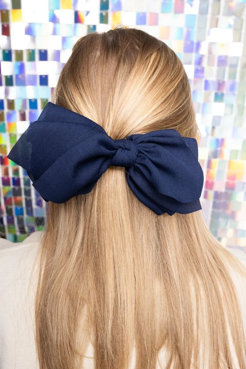 SALE 75% OFF! Lena Layne Navy Hair Bow Barrette