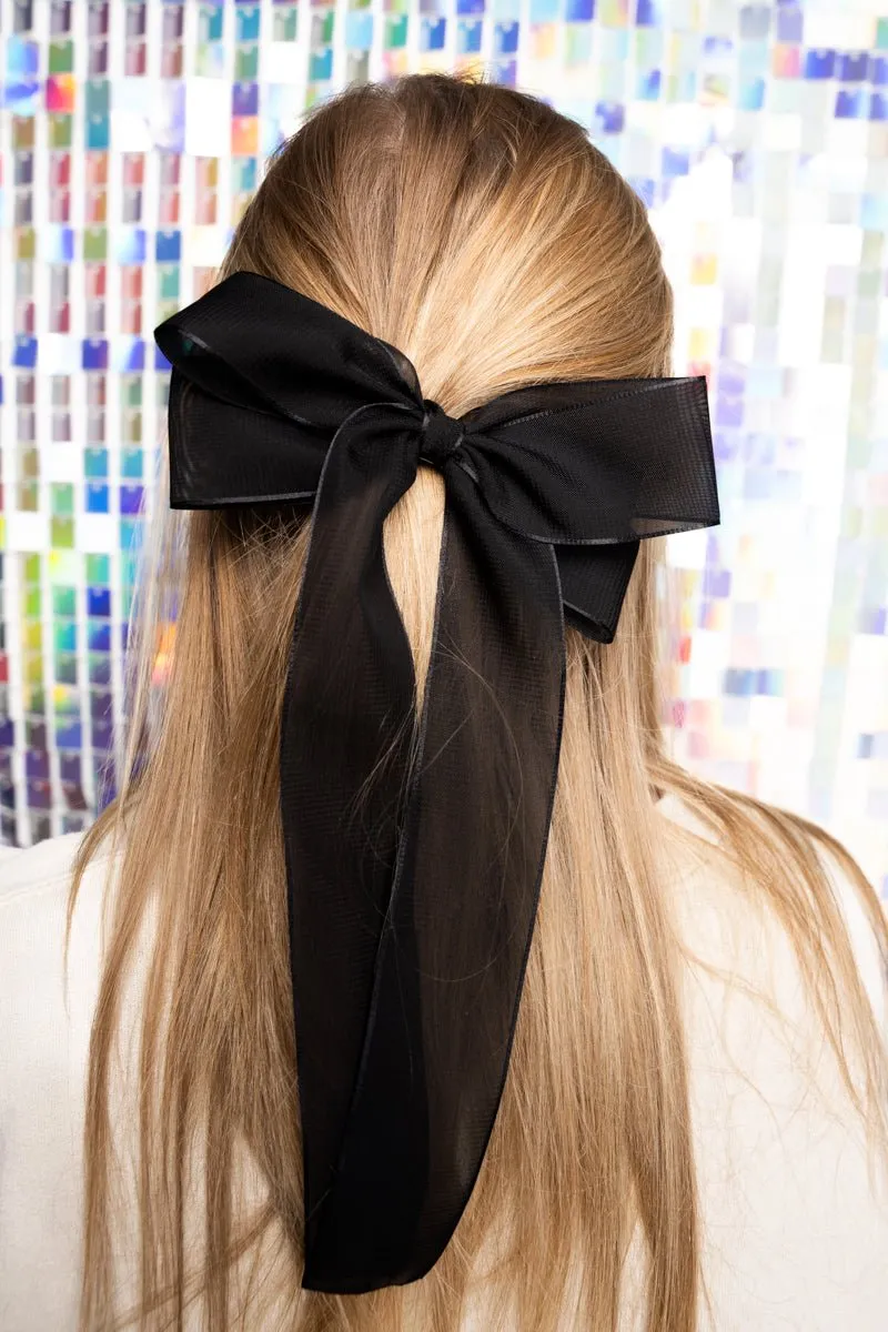 SALE! Sheer Delight Black Hair Bow Barrette