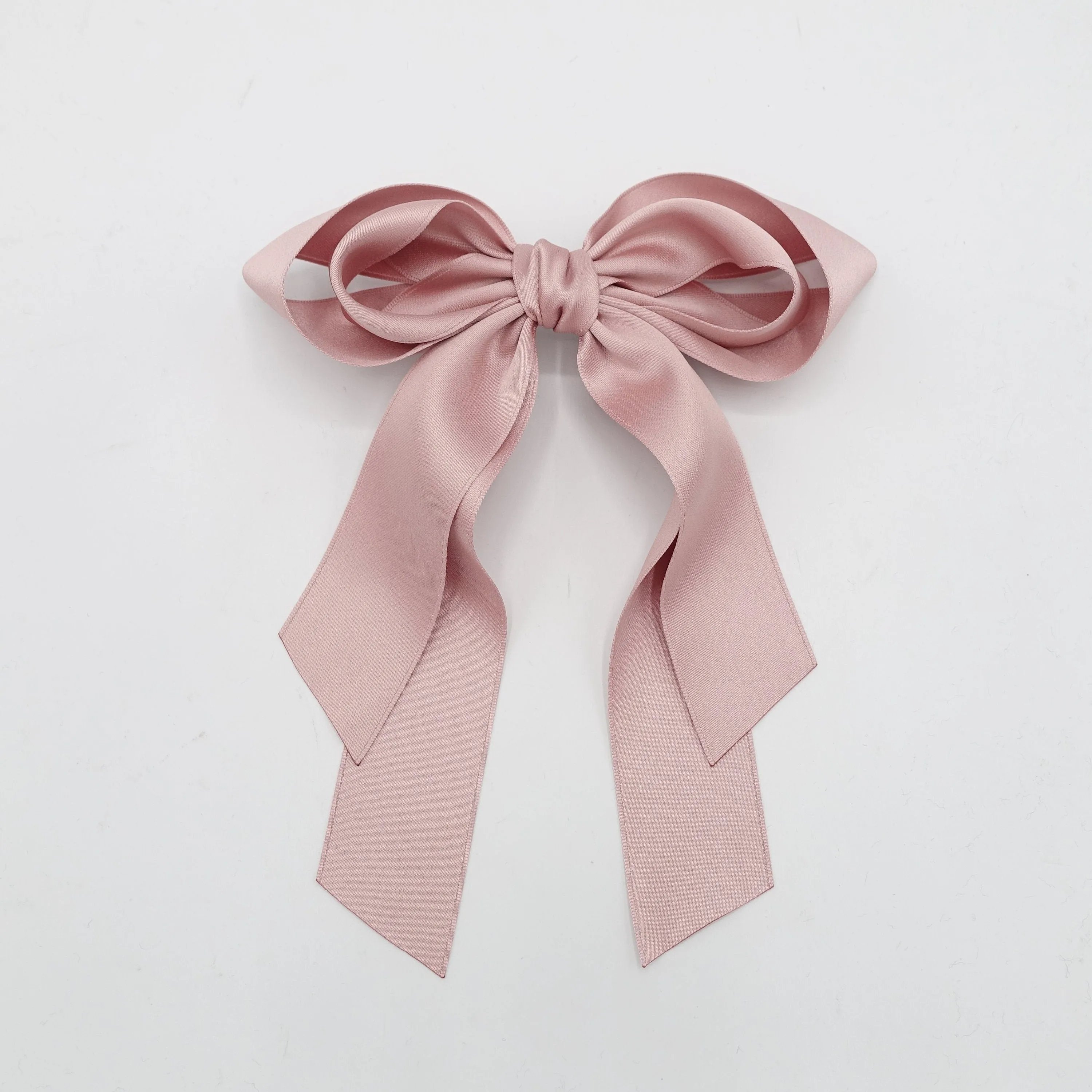 satin layered double tail hair bow