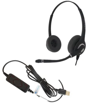 SC Ultra Pro Binaural USB Headset - straight corded, NO QD