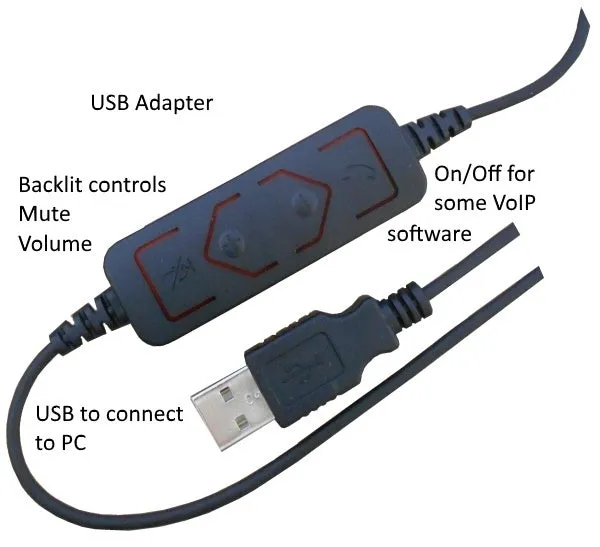 SC Ultra Pro Binaural USB Headset - straight corded, NO QD