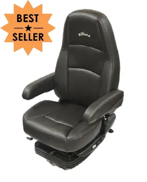 Sears Atlas II DLX Truck Seat – Black Ultra-leather with Dual Arms P/N: 2D311P4BBNSN