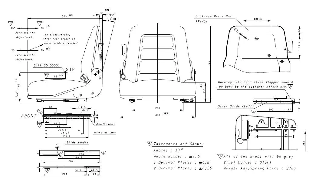 Sears T902-S Forklift & Equipment Seat