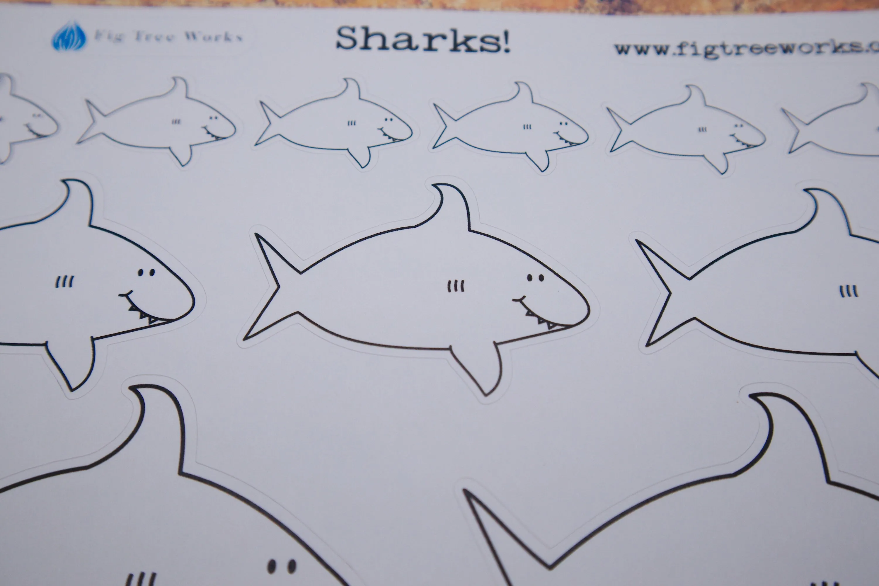 Shark Planner Stickers  | Happy Shark Sticker Sheet, Kiss Cut, Matte Finish | Planner Decoration