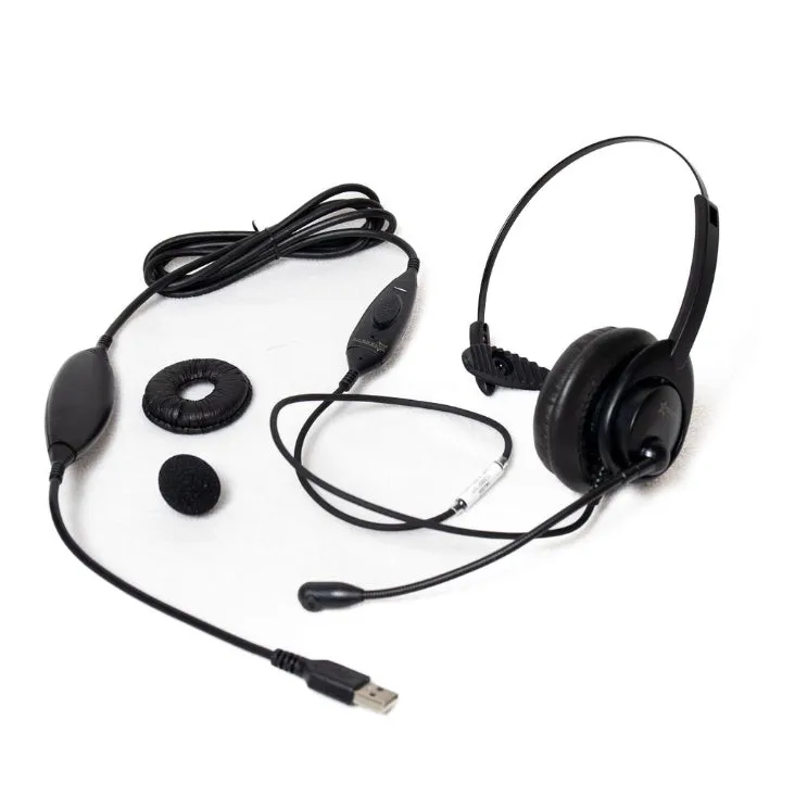 Starkey SM5300-MOTH-PTT Monaural Military USB Headset with Push-To-Talk Passive Noise Canceling Mic