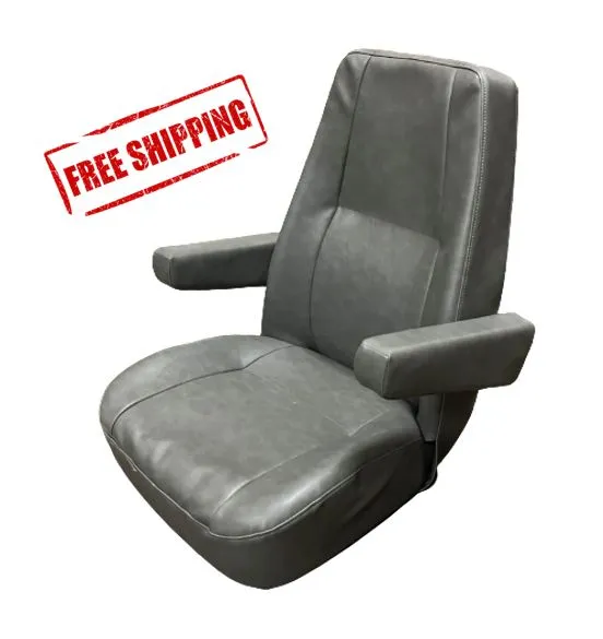 T900 Mid Back Upper Only – Grey Vinyl with Dual Armrests – P/N: 1210119-546