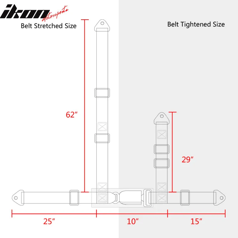 Universal Red Bezel Racing Seat Dual Slider Buckle Belt PU Carbon